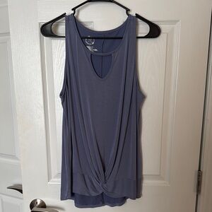Blue Sleeveless Twist Front Top